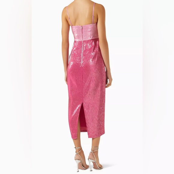 MINKPINK NWT Pink Sparkly Vida Midi Dress - Picture 2 of 11